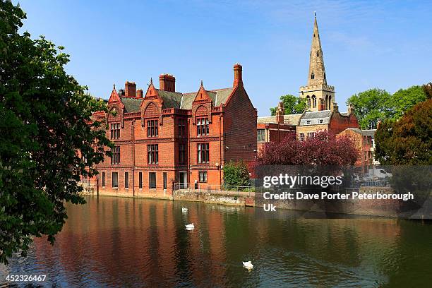 st pauls church and the river great ouse - bedfordshire stock pictures, royalty-free photos & images