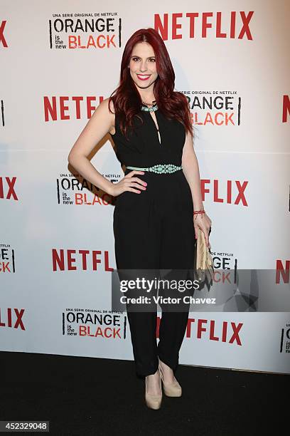 Andrea Marti attends the Orange Is The New Black second season red carpet at Fotomuseo Cuatro Caminos on July 17, 2014 in Mexico City, Mexico.