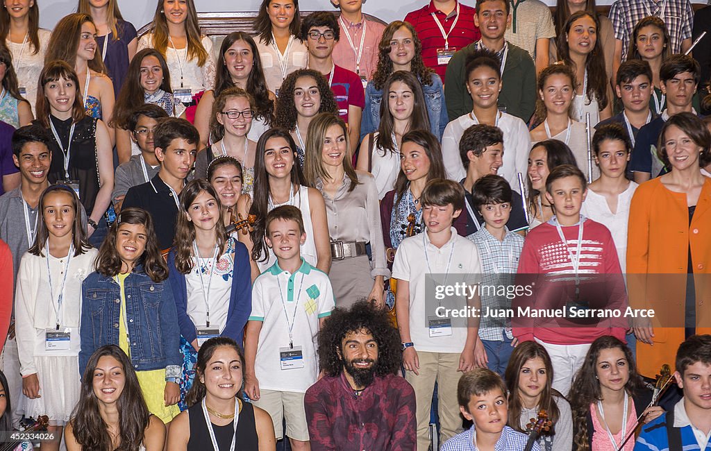 Queen Letizia Of Spain Attends The Opening Of The International Music School Summer Courses By Prince Of Asturias Foundation
