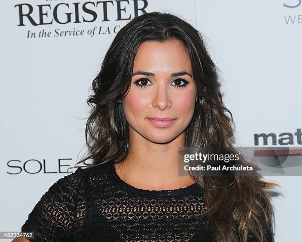 Actress Josie Loren attends Matt Leinart foundation's 8th annual celebrity bowl for charity event at Lucky Strikes on July 17, 2014 in Hollywood,...