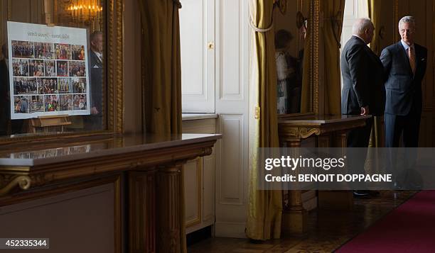 King Philippe - Filip of Belgium attends the opening of the exhibition on science and culture 'Science et culture au Palais - Wetenschap en cultuur...