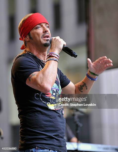 Singer/TV personality Bret Michaels performs during "FOX & Friends" All American Concert Series outside of FOX Studios on July 18, 2014 in New York...