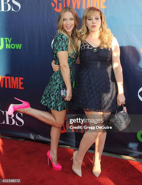 Actors A.J. Cook and Kirsten Vangsness arrive at the 2014 Television Critics Association Summer Press Tour - CBS, CW And Showtime Party at Pacific...