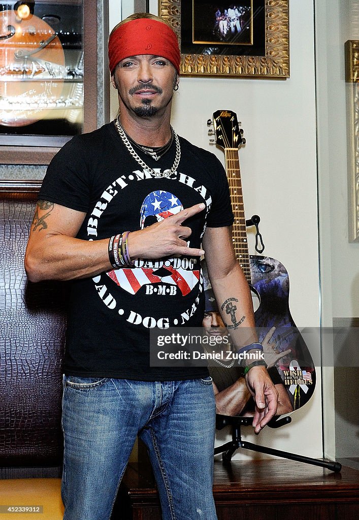 Bret Michaels Guitar Donation At Hard Rock Cafe New York