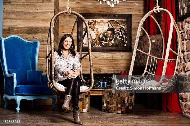 Simone Ballack poses during a photo session at her new restaurant Chickeria on November 28, 2013 in Kaiserslautern, Germany.
