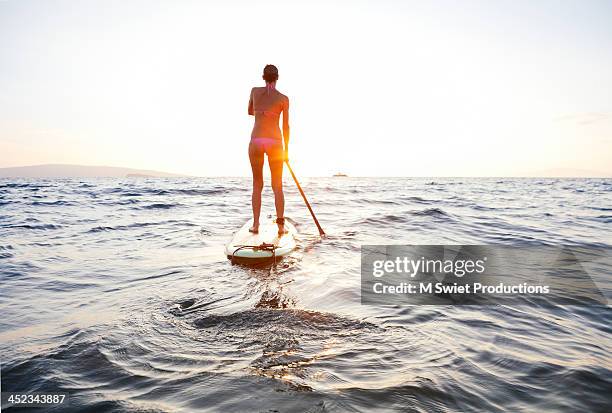 sunlight paddle - paddleboard stock pictures, royalty-free photos & images