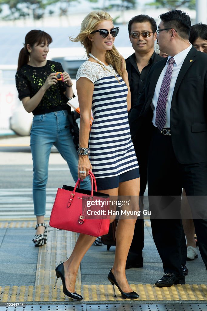 Paris Hilton Leaves South Korea
