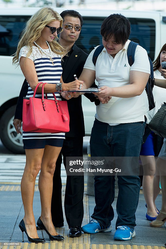 Paris Hilton Leaves South Korea