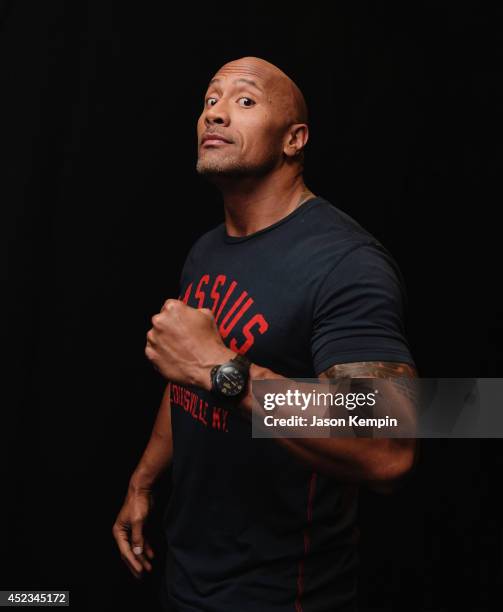 Actor Dwayne Johnson attends Nickelodeon Kids' Choice Sports Awards 2014 on July 17, 2014 in Los Angeles, California.
