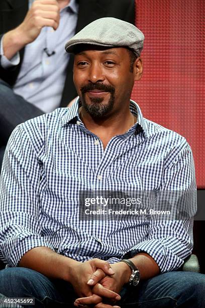 Actor Jesse L. Martin speaks onstage at the "The Flash" panel during the CW Network portion of the 2014 Summer Television Critics Association at The...