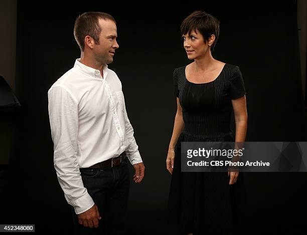 New Orleans' actors Lucas Black and Zoe McLellan pose for a portrait during CBS' 2014 Summer TCA tour at The Beverly Hilton Hotel on July 17, 2014 in...