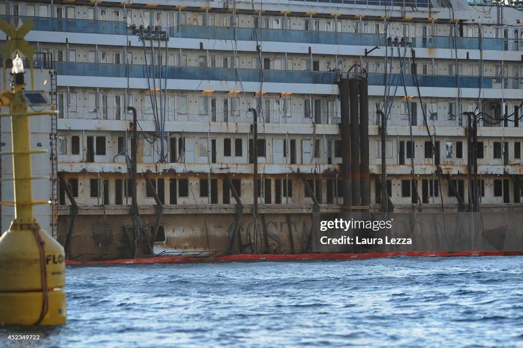 Works In Progress For The Removal Of Costa Concordia