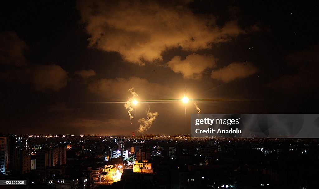 Flare over Gaza City