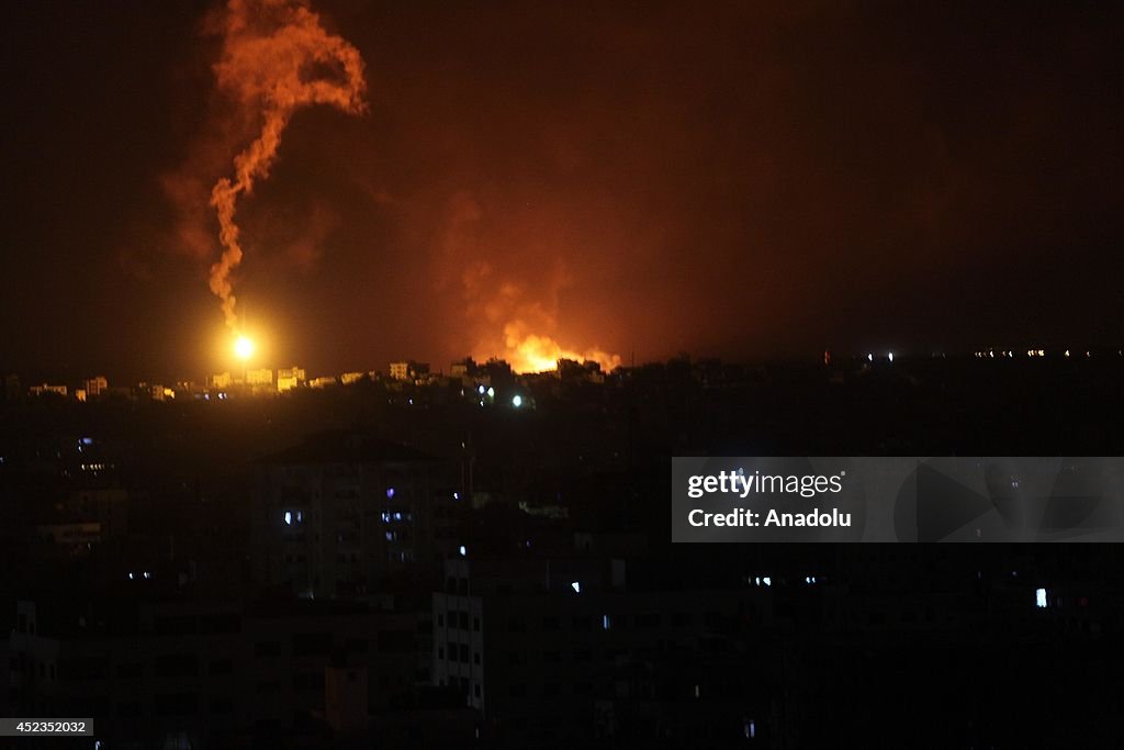 Flare over Gaza City