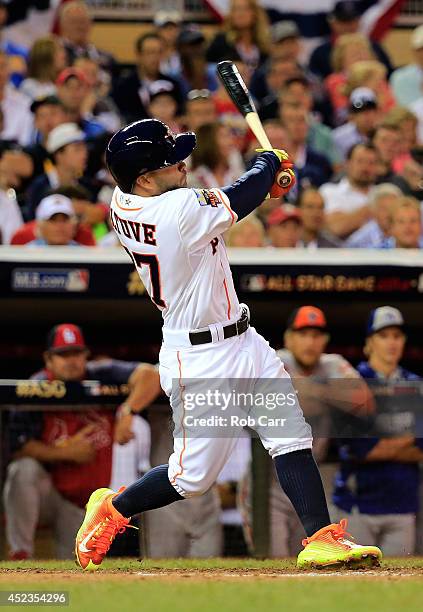 American League All-Star Jose Altuve of the Houston Astros during the 85th MLB All-Star Game at Target Field on July 15, 2014 in Minneapolis,...