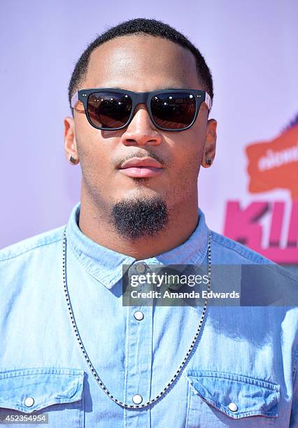 Player Patrick Chung arrives at the Nickelodeon Kids' Choice Sports Awards 2014 on July 17, 2014 in Los Angeles, California.