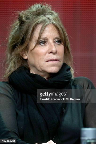 Creator/producer Ann Biderman speaks onstage at the "Ray Donovan" panel during the SHOWTIME Network portion of the 2014 Summer Television Critics...