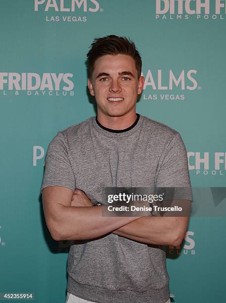 Jesse McCartney arrives at "Ditch Fridays" at Palms Palms Casino Resort in Las Vegas on July 18, 2014 in Las Vegas, Nevada.