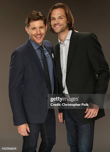 S 'Supernatural' actors Jensen Ackles and Jared Padalecki pose for a portrait during the CW and Showtime's 2014 Summer TCA Tour at The Beverly Hilton...