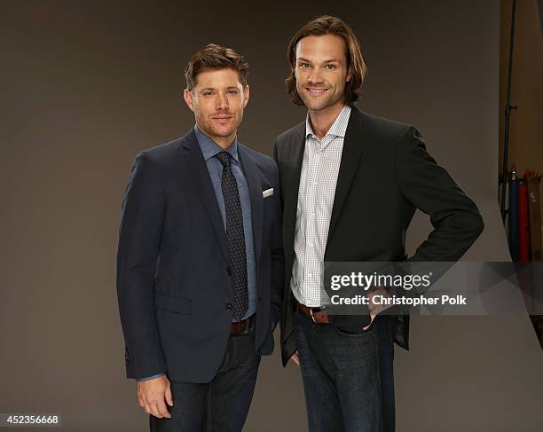 S 'Supernatural' actors Jensen Ackles and Jared Padalecki pose for a portrait during the CW and Showtime's 2014 Summer TCA Tour at The Beverly Hilton...