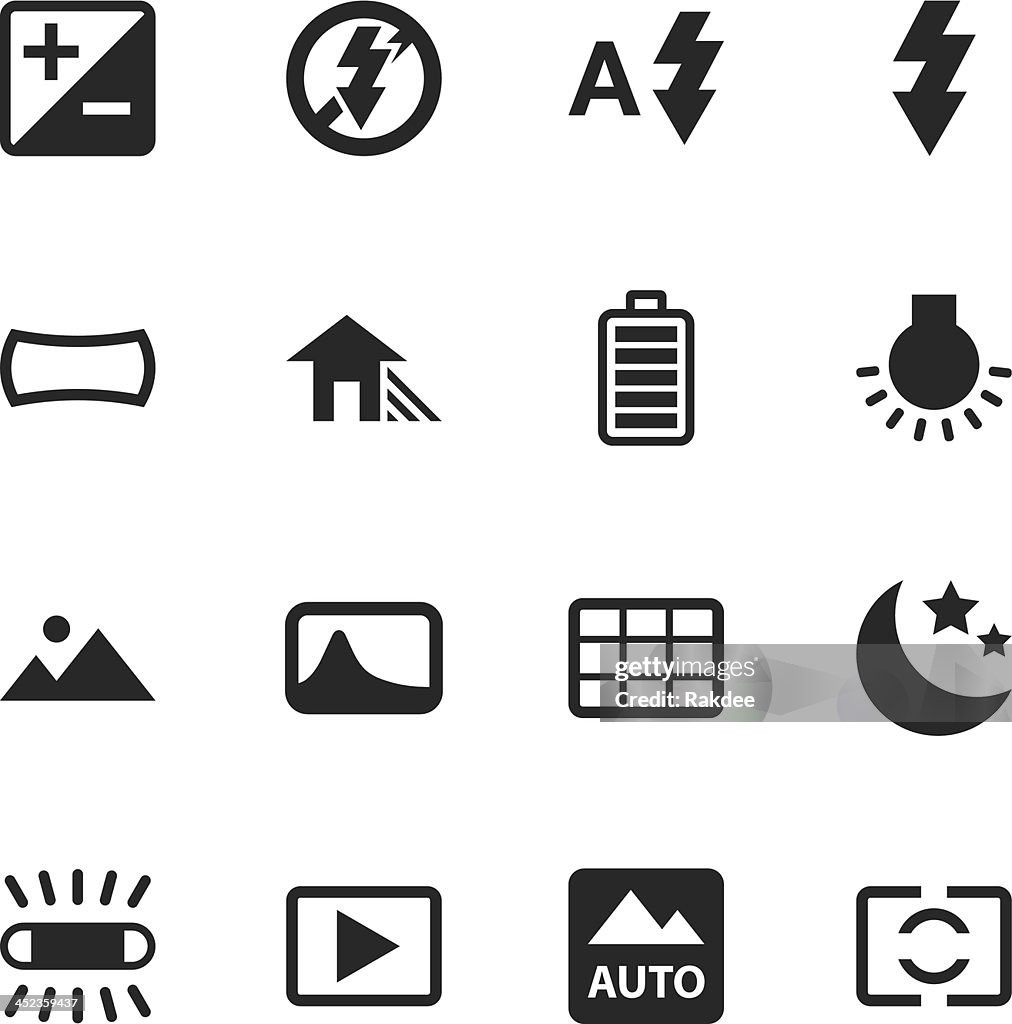 Camera Menu Silhouette Icons | Set 4
