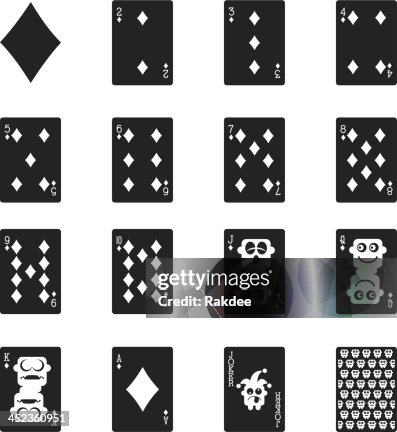 Diamond Suit Playing Card Silhouette Icons Diamond Suit Playing Card Silhouette Icons