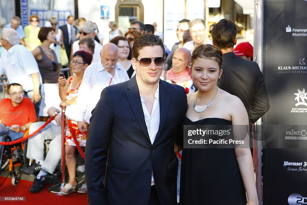 Dieter Wedel's son Dominik Elsner poses with a friend for...