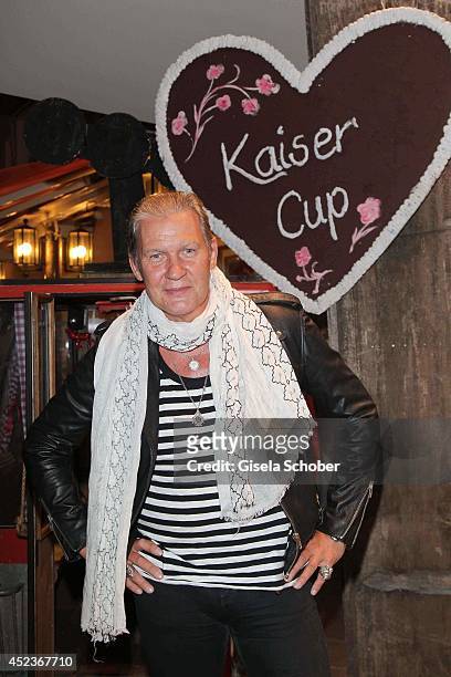 Johnny Logan attends the get together at "Bayerischer Abend" prior the Kaiser Cup 2014 at hotel Maximilian on July 18, 2014 in Bad Griesbach near...