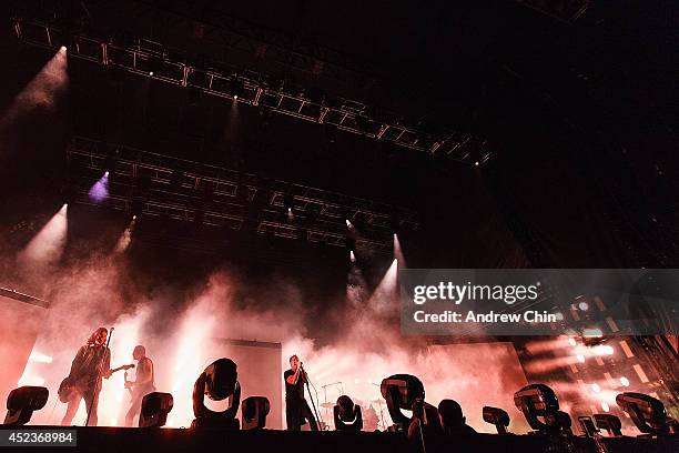 Nine Inch Nails performs during Day 1 of Pemberton Music and Arts Festival on July 18, 2014 in Pemberton, Canada.