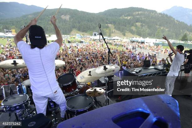Jeremy Salken and Dominic Lalli of Big Gigantic perform during the Pemberton Music and Arts Festival on July 18, 2014 in Pemberton, British Columbia.