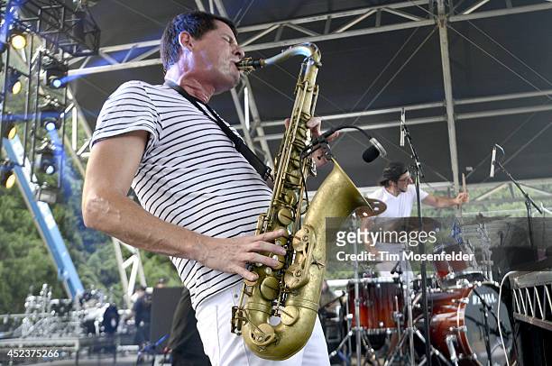 Dominic Lalli and Jeremy Salken of Big Gigantic perform during the Pemberton Music and Arts Festival on July 18, 2014 in Pemberton, British Columbia.