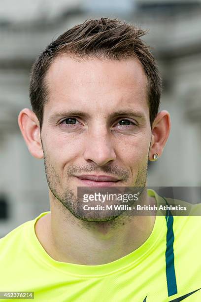 Pole vault world record holder and Olympic champion Renaud Lavillenie of France during a photocall to promote the Sainsbury's Anniversary Games at...