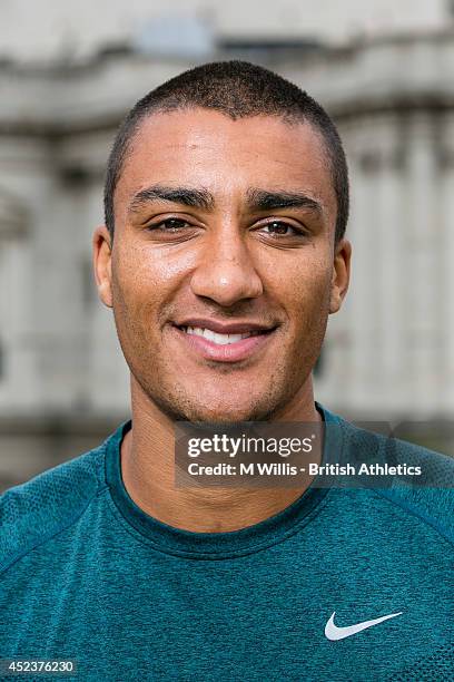 Decathlon Olympic gold medallist and world record holder Ashton Eaton of the United States during a photocall to promote the Sainsbury's Anniversary...