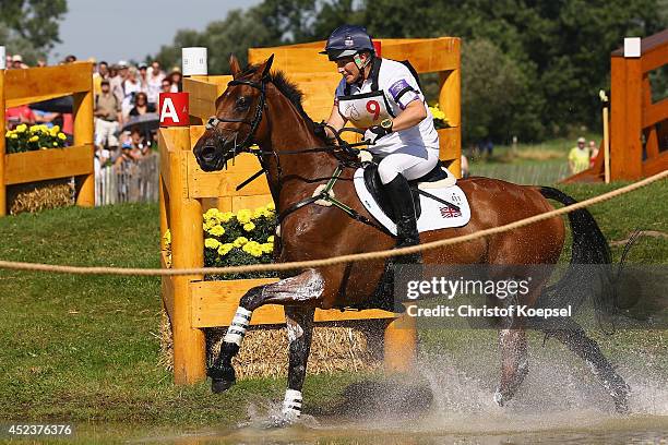 Zara Phillips of Great-Britain rides on High Kingdom during the DHL Price Cross Country Test at Aachener Soers on July 19, 2014 in Aachen, Germany.