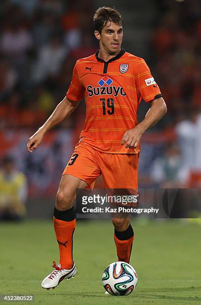 Dejan Jakovic of Shimizu S-Pulse in action during the J. League 2014 match between Shimizu S-Pulse and Kawasaki Frontale at IAI Stadium Nihondaira on...