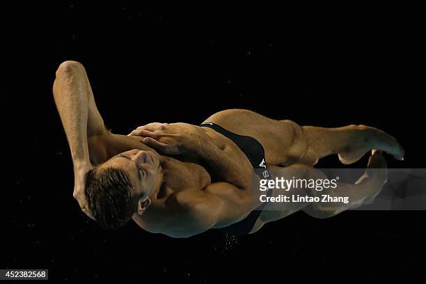 Nicholas Mccrory of the United States compete in the Men's 3m Springboard Final during day five of the 19th FINA Diving World Cup at the Oriental...