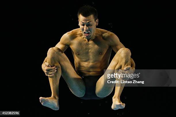 Nicholas Mccrory of the United States compete in the Men's 3m Springboard Final during day five of the 19th FINA Diving World Cup at the Oriental...