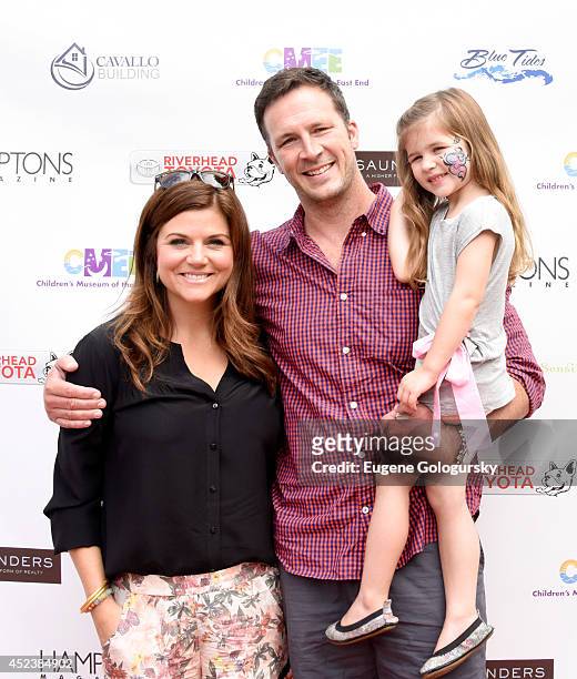 Tiffani Thiessen, Brady Smith and Harper Renn Smith attend the CMEE 6th Annual Family Fair at Children's Museum of the East End on July 19, 2014 in...