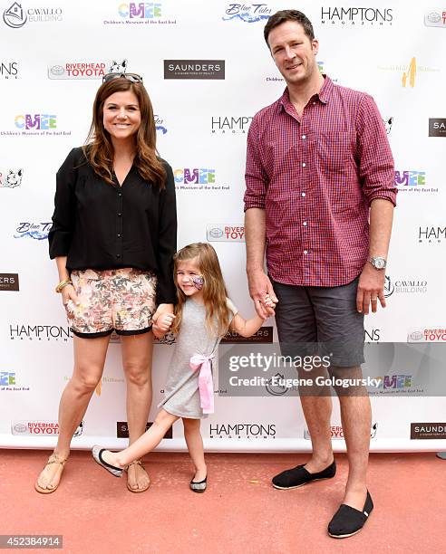 Tiffani Thiessen, Harper Renn Smith and Brady Smith attend the CMEE 6th Annual Family Fair at Children's Museum of the East End on July 19, 2014 in...