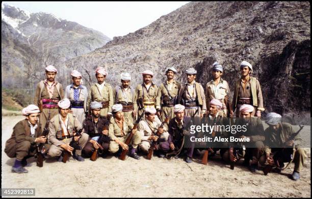 Kurdish Peshmerga fighters in the Zagros Mountains of northern Iraq, 15th May 1979.