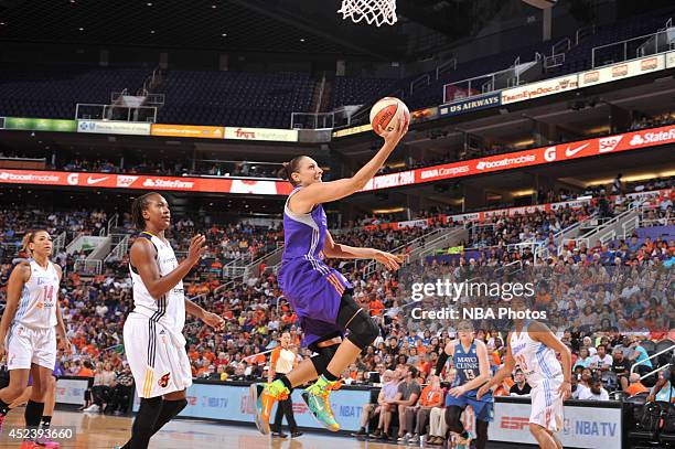 Diana Taurasi of the Western Conference All-Stars shoots during the 2014 Boost Mobile WNBA All-Star Game on July 19, 2014 at US Airways Center in...