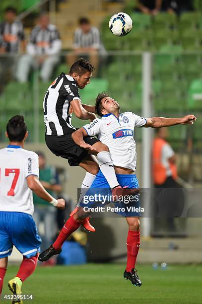Alex Silva of Atletico MG and Henrique of Bahia battle for the ball during a match between Atletico MG and Bahia as part of Brasileirao Series A 2014...
