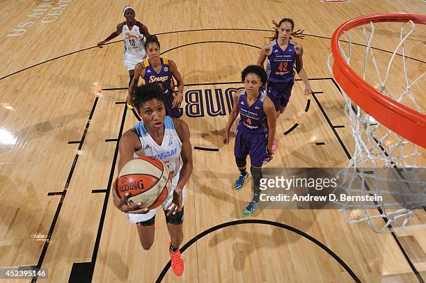 Angel McCoughtry of the Eastern Conference All-Stars shoots during the 2014 Boost Mobile WNBA All-Star Game on July 19, 2014 at US Airways Center in...