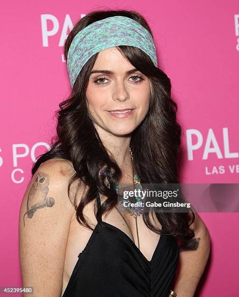 Actress Taryn Manning arrives at the Palms Pool & Dayclub at the Palms Casino Resort on July 19, 2014 in Las Vegas, Nevada.