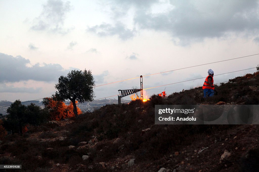 Electric poles damaged in 'revenge attack' for Israeli offensive
