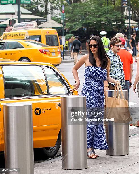 Olivia Munn is seen filming HBO's "The Newsroom" at Bryant Park on July 19, 2014 in New York City.