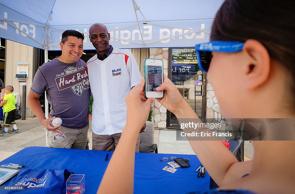 Baseball Legend Willie Wilson Joins Mobil Super For "Go The Distance" Baseball Tour Stop In Omaha, Neb.