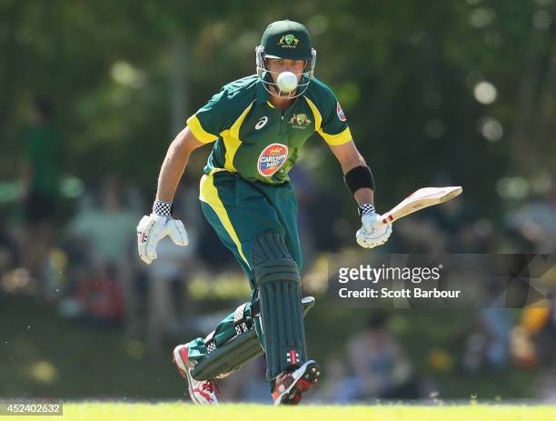 Callum Ferguson of Australia A bats during the Quadrangular One Day Series match between Australia A and India A on July 20, 2014 in Darwin,...