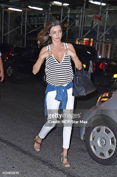 Model Miranda Kerr is seen on July 19, 2014 in New York City.
