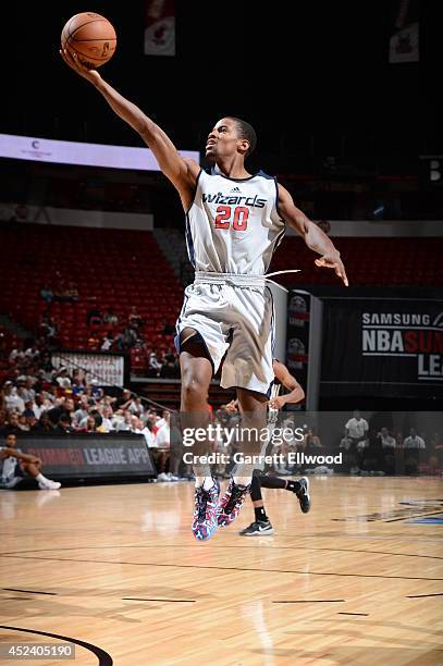 Kim English of the Washington Wizards goes up for the layup against the San Antonio Spurs during the Samsung NBA Summer League 2014 on July 19, 2014...